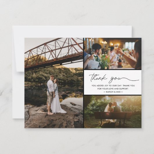 Eenvoudig modern fotohuwelijk bedankt (Voorkant)
