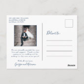 Eenvoudig modern fotohuwelijk bedankt briefkaart (Achterkant)