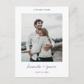 Eenvoudig modern fotohuwelijk bedankt briefkaart (Voorkant)