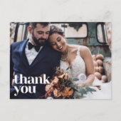 Eenvoudig modern fotohuwelijk bedankt briefkaart (Voorkant)