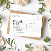 Eenvoudig modern fotohuwelijk bedankt briefkaart