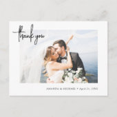 Eenvoudig modern fotohuwelijk bedankt briefkaart (Voorkant)