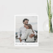 Eenvoudig modern fotohuwelijk Dank je Kaart (Voorkant)