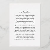 Eenvoudig modern fotohuwelijk folie uitnodiging (Achterkant)