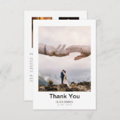 Eenvoudig modern fotohuwelijk Hartelijk dank Bedankkaart (Voorkant / Achterkant)