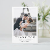 Eenvoudig modern fotohuwelijk Hartelijk dank Bedankkaart (Staand voorkant)