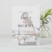 Eenvoudig modern fotohuwelijk kaart (Staand voorkant)