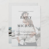 Eenvoudig modern fotohuwelijk kaart (Voorkant / Achterkant)