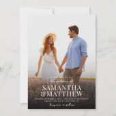 Eenvoudig modern fotohuwelijk kaart (Voorkant)