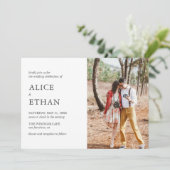 Eenvoudig modern fotohuwelijk kaart (Staand voorkant)