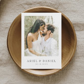 Eenvoudig modern fotohuwelijk kaart