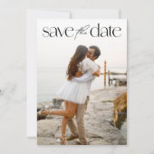 Eenvoudig modern fotohuwelijk save the date (Voorkant)