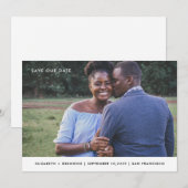 Eenvoudig modern fotohuwelijk save the date (Voorkant / Achterkant)