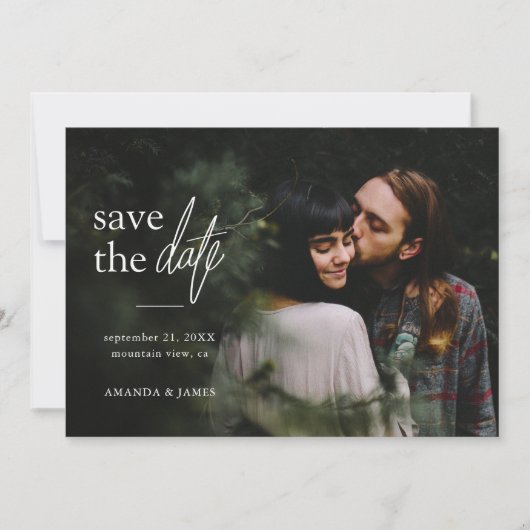Eenvoudig modern fotohuwelijk save the date (Voorkant)
