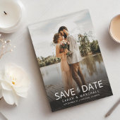 Eenvoudig modern fotohuwelijk save the date