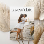 Eenvoudig modern fotohuwelijk save the date