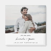 Eenvoudig modern fotohuwelijk sparen de Date Fridg Magneet (Voorkant)