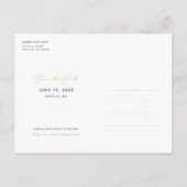 Eenvoudig modern fotohuwelijk sparen de datum aankondigingskaart (Achterkant)