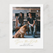 Eenvoudig modern fotohuwelijk sparen de datum aankondigingskaart (Voorkant)