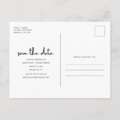 Eenvoudig modern fotohuwelijk sparen de datum aankondigingskaart (Achterkant)