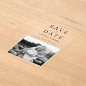 Eenvoudig modern fotohuwelijk sparen de datum acryl uitnodigingen (Laagn)