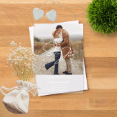 Eenvoudig modern fotohuwelijk sparen de datum acryl uitnodigingen