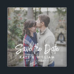 Eenvoudig modern fotohuwelijk sparen de datum magneet<br><div class="desc">Een eenvoudige moderne foto slaat de datummagneet op. Pas dit minimalistische ontwerp aan om uw persoonlijke gegevens en boodschap aan te geven.</div>