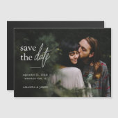 Eenvoudig modern fotohuwelijk sparen de datum magnetische uitnodiging (Voorkant / Achterkant)