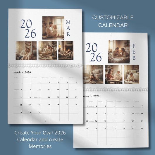 Eenvoudig modern fotoontwerp kalender