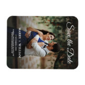 Eenvoudig modern fotoscript slaat de trouwdatum op magneet (Horizontaal)