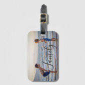 Eenvoudig modern fotosjabloon Aangepaste naam Bagagelabel (Voorkant (verticaal))