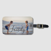 Eenvoudig modern fotosjabloon Aangepaste naam Bagagelabel (Voorkant (horizontaal))