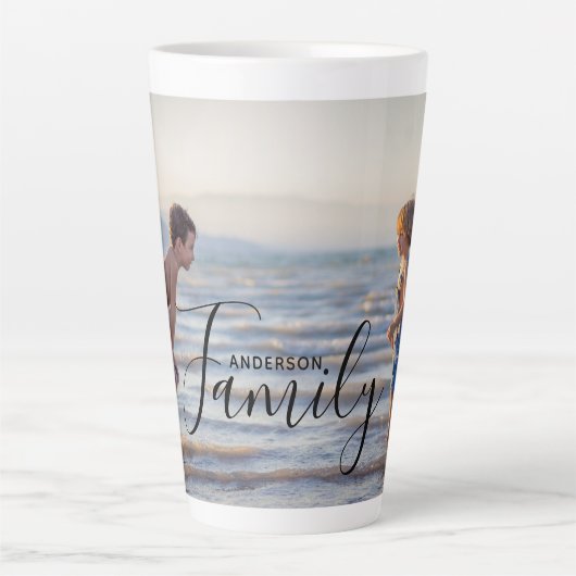 Eenvoudig modern fotosjabloon Aangepaste naam Latte Mok (Voorkant)