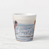 Eenvoudig modern fotosjabloon Aangepaste naam Latte Mok (Voorkant)