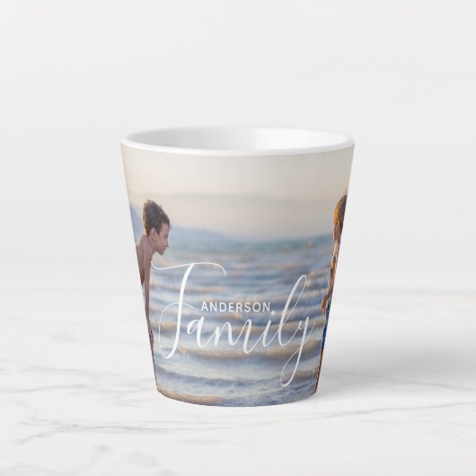 Eenvoudig modern fotosjabloon Aangepaste naam Latte Mok (Voorkant)