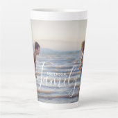 Eenvoudig modern fotosjabloon Aangepaste naam Latte Mok (Voorkant)