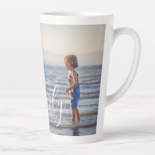 Eenvoudig modern fotosjabloon Aangepaste naam Latte Mok (Rechts)