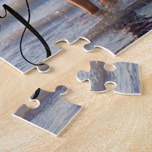 Eenvoudig modern fotosjabloon Aangepaste naam Legpuzzel (Zijkant)