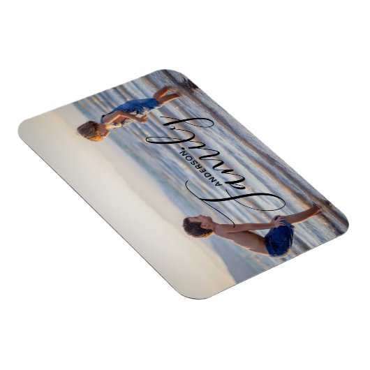 Eenvoudig modern fotosjabloon Aangepaste naam Magneet (Rechterzijde)