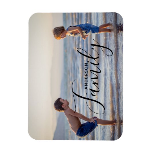 Eenvoudig modern fotosjabloon Aangepaste naam Magneet (Verticaal)