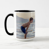 Eenvoudig modern fotosjabloon Aangepaste naam Mok (Links)