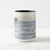 Eenvoudig modern fotosjabloon Aangepaste naam Mok (Midden)