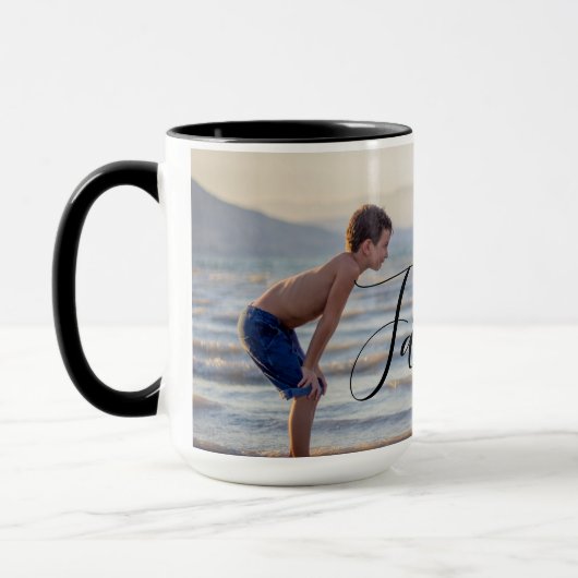 Eenvoudig modern fotosjabloon Aangepaste naam Mok (Links)