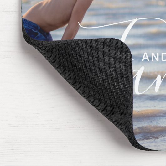 Eenvoudig modern fotosjabloon Aangepaste naam Muismat (Hoek)