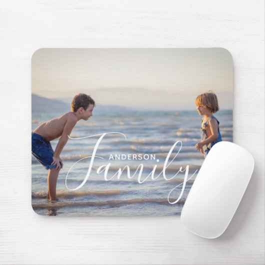 Eenvoudig modern fotosjabloon Aangepaste naam Muismat (Met muis)