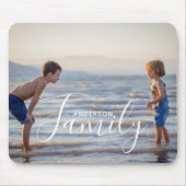 Eenvoudig modern fotosjabloon Aangepaste naam Muismat (Voorkant)