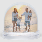 Eenvoudig modern fotosjabloon Aangepaste naam Sneeuwbol (Achterkant)