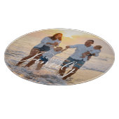 Eenvoudig modern fotosjabloon Aangepaste naam Snijplank (Hoek)