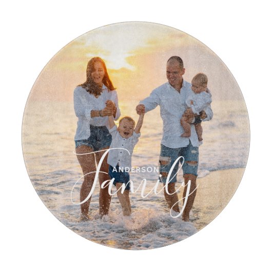 Eenvoudig modern fotosjabloon Aangepaste naam Snijplank (Voorkant)