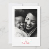 eenvoudig modern frame vrolijke rode & witte Kerst Feestdagenkaart (Voorkant)